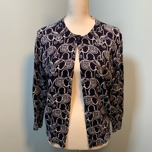 Crown & ivy elephant print cardi sweater. 
Size xl.